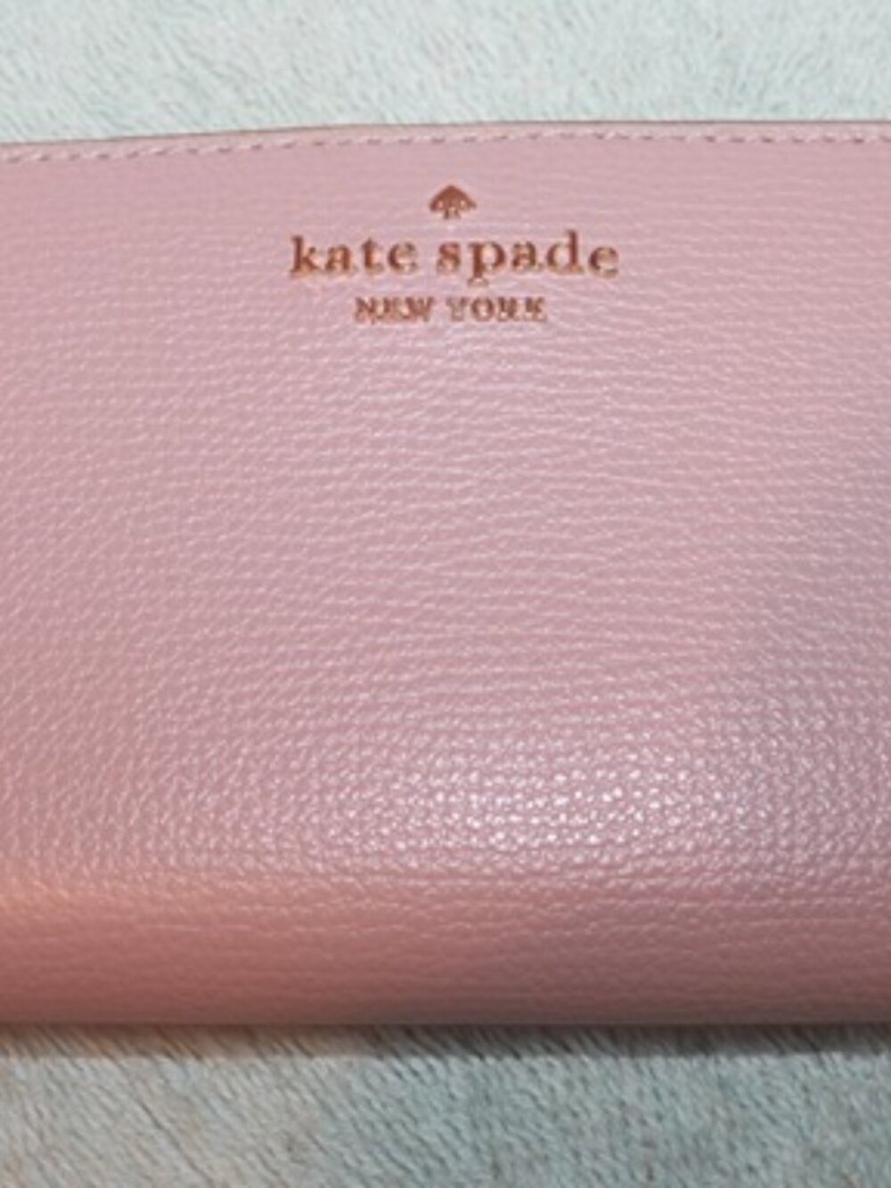 NWOT Kate Spade New York Beige Women's Folding Wallet Credit Card ID Slot Zipper